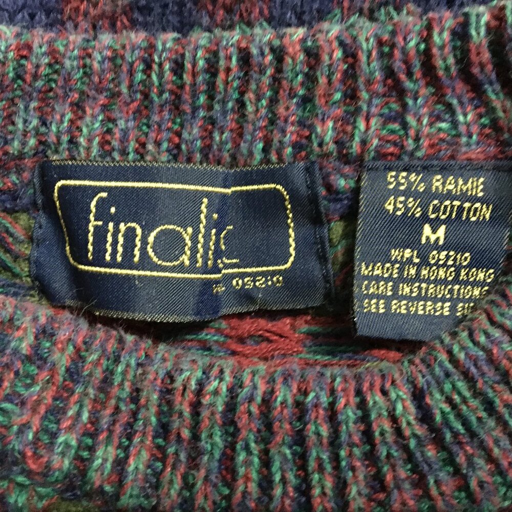 Vintage Finalist Pullover Sweater Multi-Color Biggie Hip Hop Ramie Size Medium